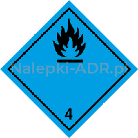 Nalepka nr 4.3 - Nalepka ADR klasa 4.3 - Materiały wytwarzające w zetknięciu z wodą gazy palne (250 sztuk - FOLIA) 10x10cm