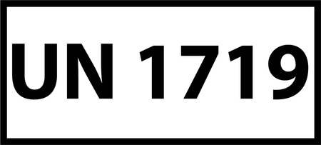 Nalepka UN1719 (FOLIA) 12x6cm (rolka po 250 sztuk nalepek)